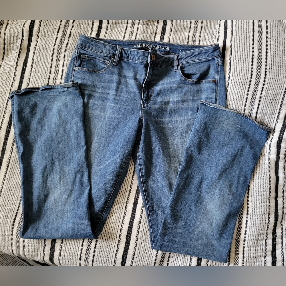 18 Long American Eagle Skinny Kick Jeans - SUPER STRETCH